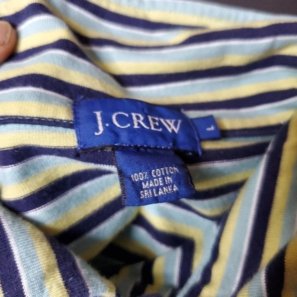 J.Crew Men's Striped Polo Shirt Size Large
